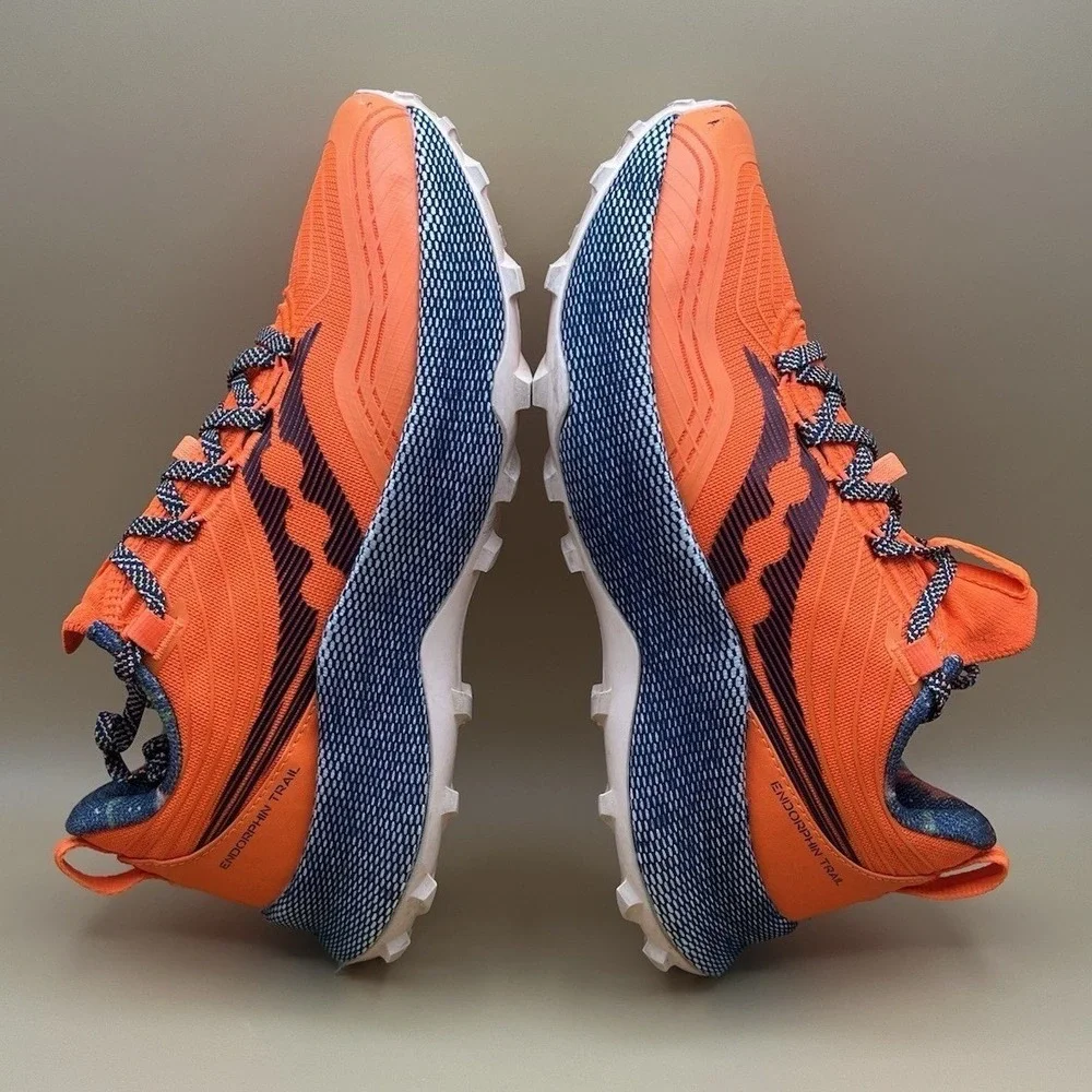 Saucony Endorphin Orange Blue Running Trail Hiking Shoes - Men's Size 8.5 USED